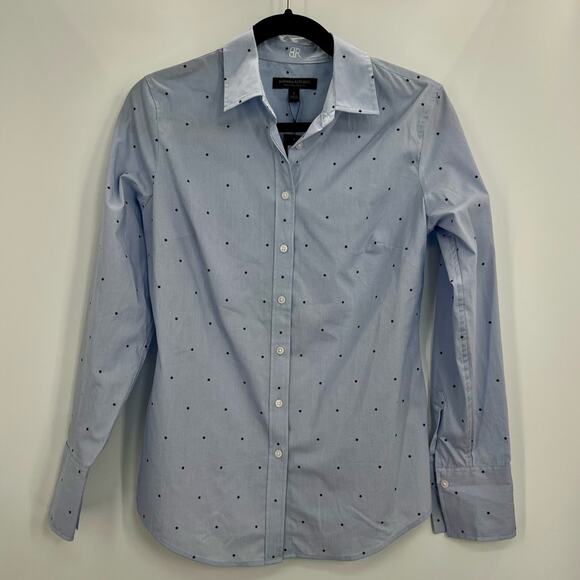 NWT Banana Republic Riley Tailored Fit Star Button Down Shirt Ling Sleeve US 2 - Picture 6 of 12